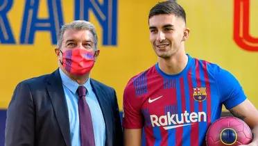 Joan Laporta y Ferran Torres / Foto: FC Barcelona