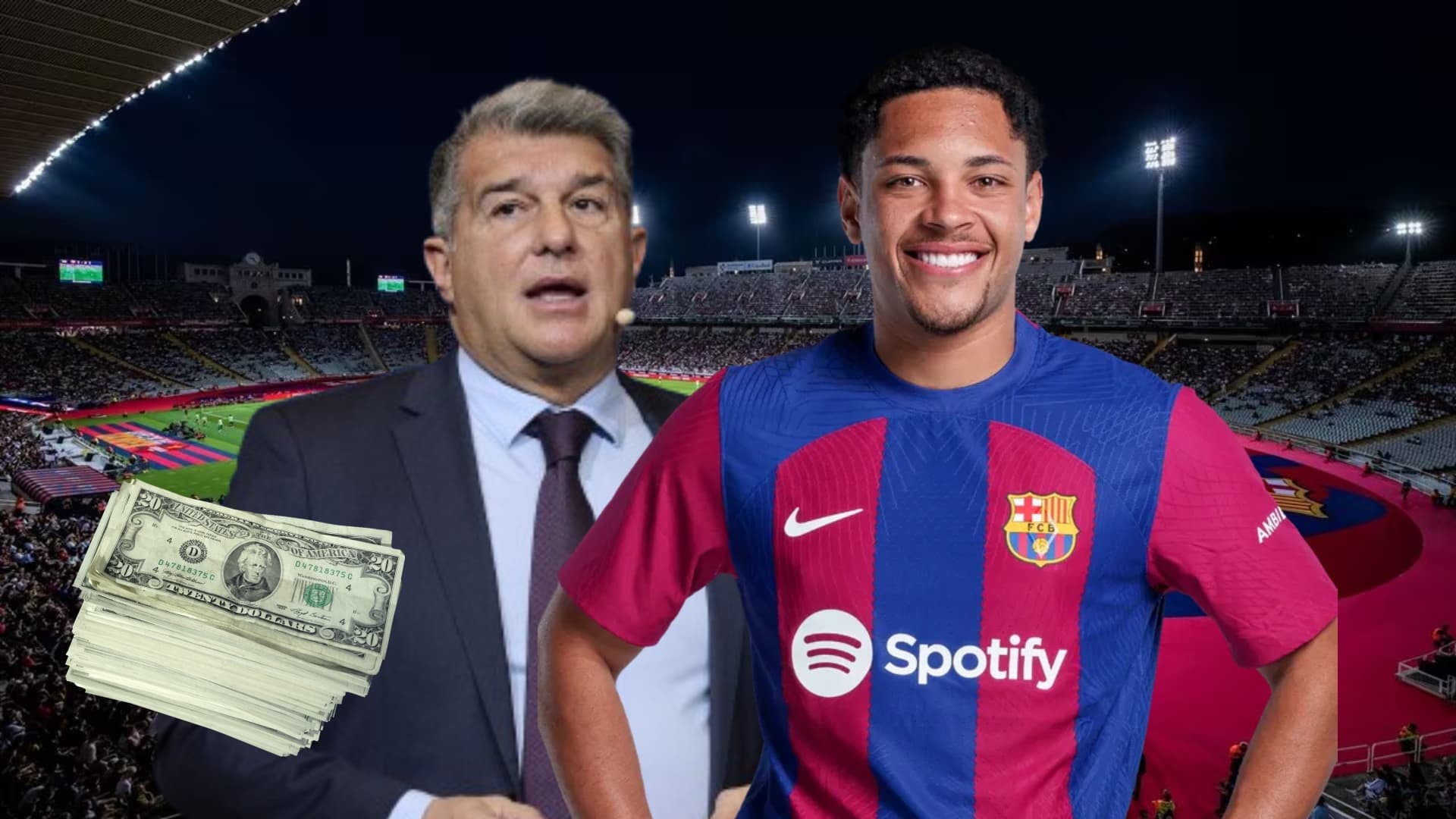 Joan Laporta y Vitor Roque