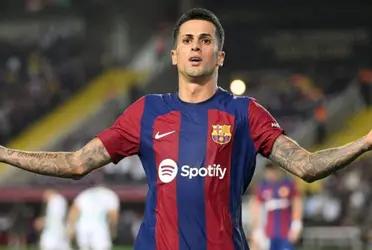 Joao Cancelo anotó luego de mucho tiempo en el FC Barcelona y con esto pone algo de calma en el cotejo ante el Oporto