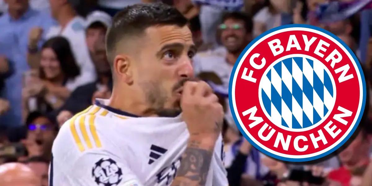 Joselu, celebrando gol ante el Bayern Múnich
