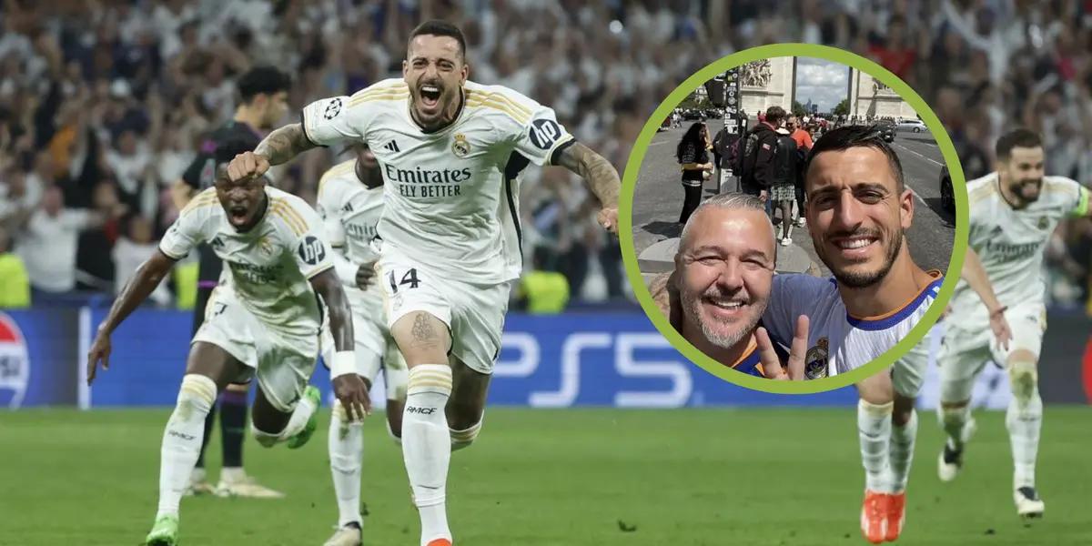 Joselu festejando el gol del Real Madrid frente al Bayern.