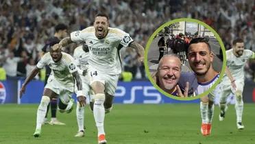 Joselu festejando el gol del Real Madrid frente al Bayern.