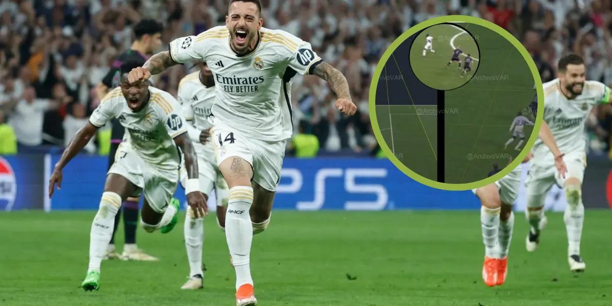 Joselu festejando su gol con el Real Madrid.