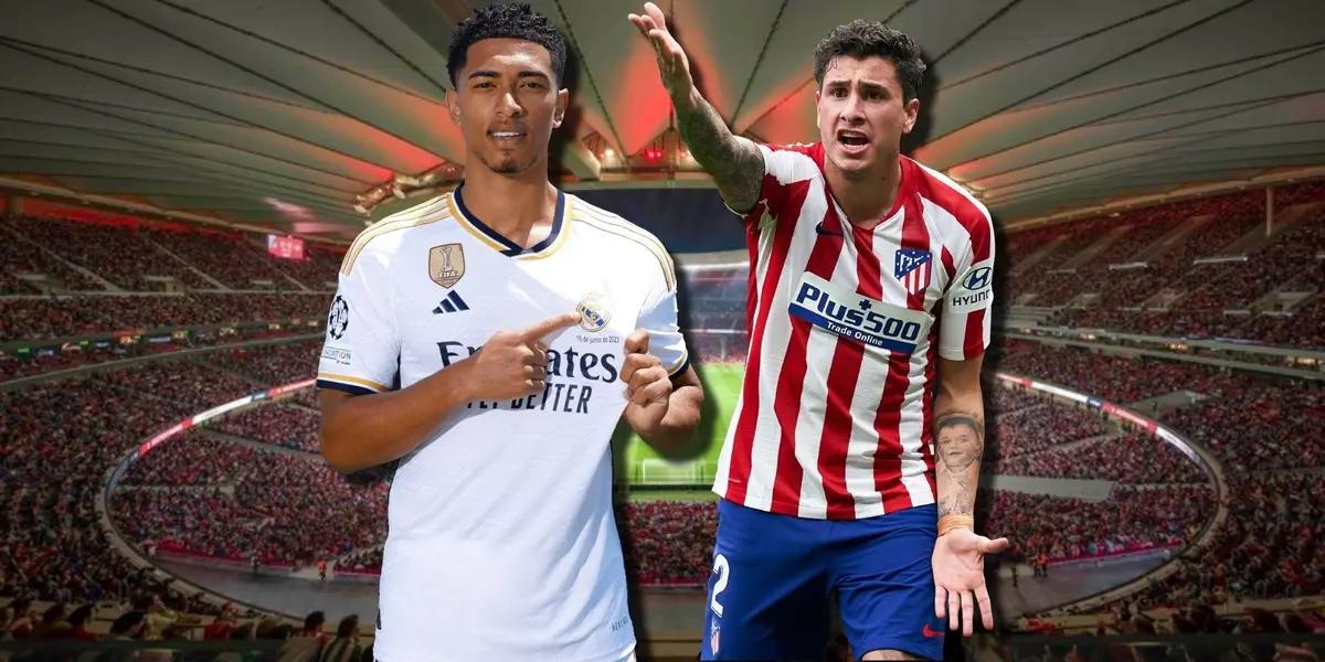 Josema Giménez se fue contra Jude Bellingham, en el cotejo que el Atlético de Madrid ganó al Real Madrid