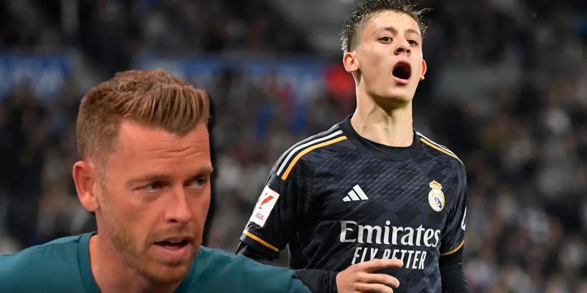 Jota Jordi, panelista de El Chiringuito, y Arda Guler del Real Madrid