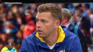 Jota Jordi, panelista en el Chiringuito viendo el partido del FC Barcelona