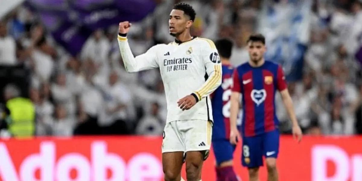 Jude Bellingham celebrando el gol del Real Madrid ante FC Barcelona
