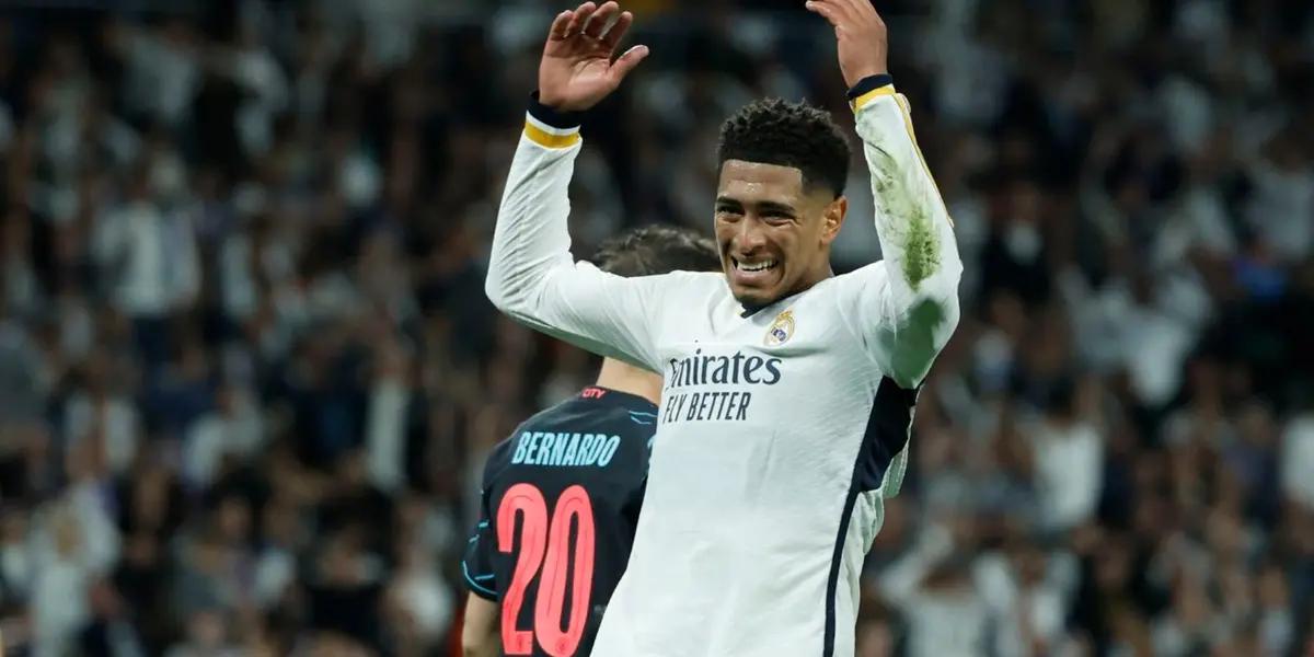 Jude Bellingham con el Real Madrid enfrentando al Manchester City