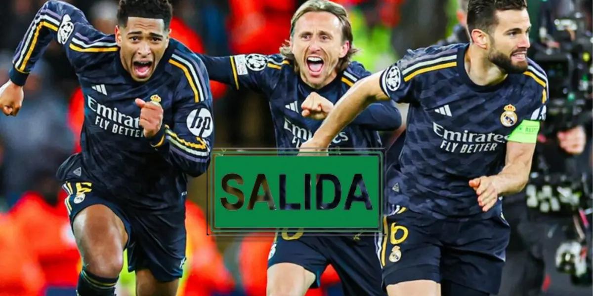 Jude Bellingham, Luka Modric y Nacho, jugadores del Real Madrid