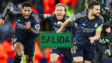 Jude Bellingham, Luka Modric y Nacho, jugadores del Real Madrid