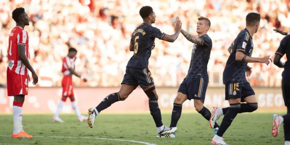 Jude Bellingham puso el 1-1 del Real Madrid en el Power Horse Stadium luego del tanto de Sergio Arribas en Almería.