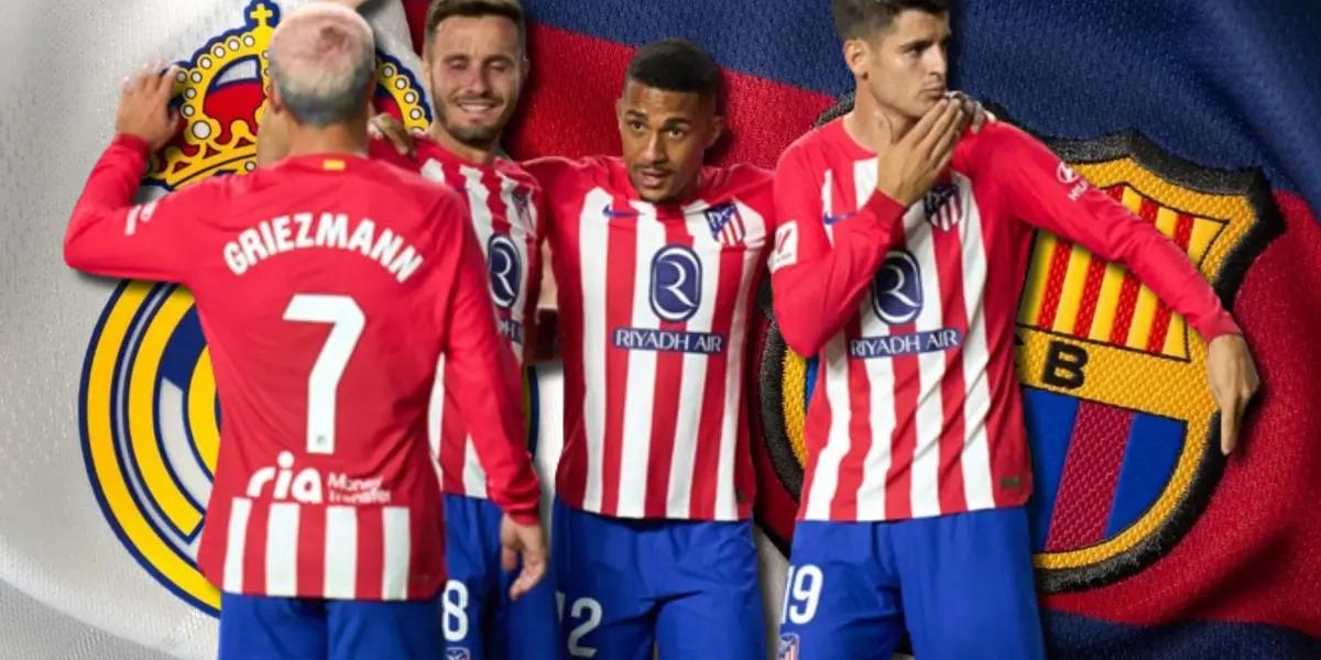 Jugadores de Atlético de Madrid celebrando un gol