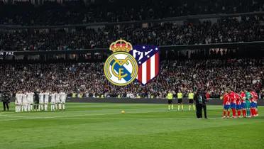 Jugadores de Atlético y Real Madrid antes del partido