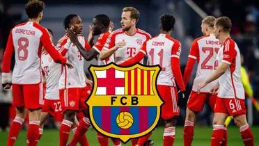 Jugadores de Bayern y escudo del Barcelona/. FOTO: The Basketball Tournament