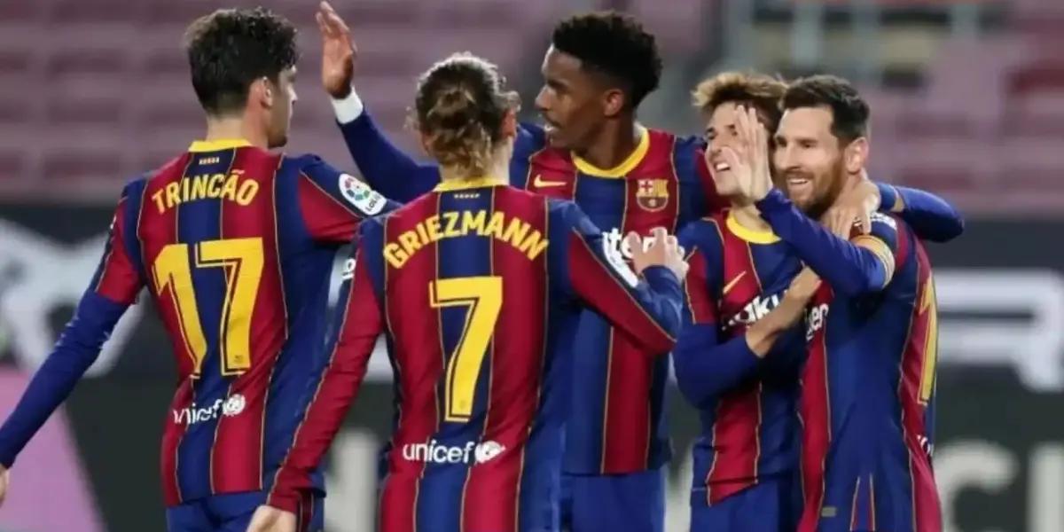 Jugadores del Barça celebrando un gol en 2021