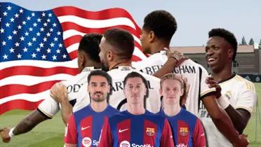 Jugadores del Real Madrid y FC Barcelona