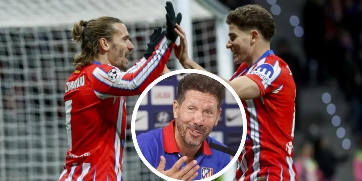 Julián Álvarez - Antoine Griezmann - Diego Simeone (Foto: X)