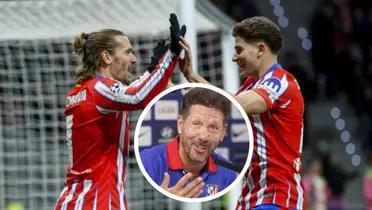 Julián Álvarez - Antoine Griezmann - Diego Simeone (Foto: X)