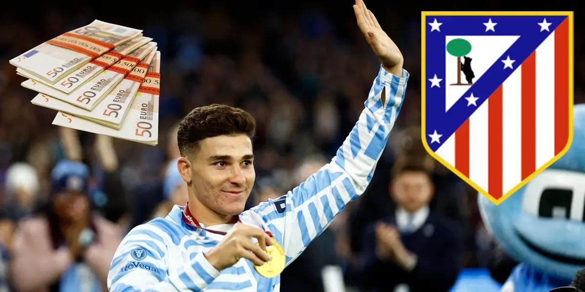 Julián Álvarez podría salir de Manchester City para conseguir más minutos y Atlético de Madrid va por él aunque no es nada barato