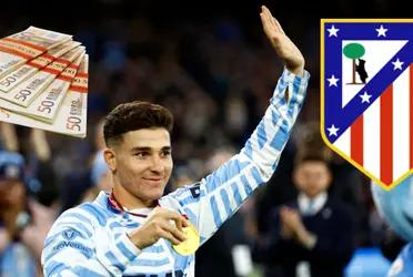 Julián Álvarez podría salir de Manchester City para conseguir más minutos y Atlético de Madrid va por él aunque no es nada barato