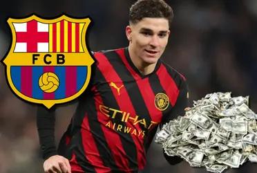 Julián Álvarez y lo que pasó en el Manchester City como para considerar una salida. El FC Barcelona lo ha seguido