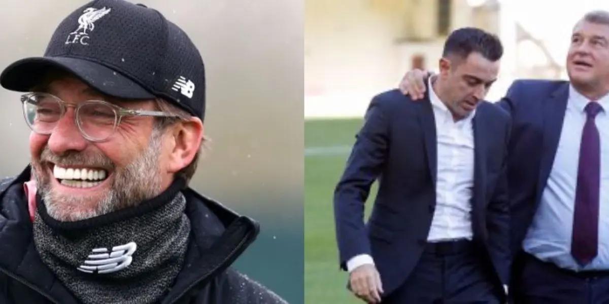 Jurgen Klopp hace burla de como el Barcelona estaría hipotecando el club para concretar fichajes.