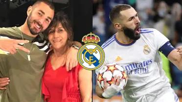 Karim Benzema con su madre Wahida Djebbara / Foto: Collage
