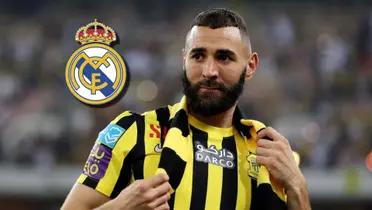 Karim Benzema durante su presentación, hace casi un año, en Al-Ittihad.