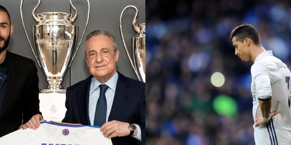 Karim Benzema puede convertirse eventualmente en el goleador histórico del Real Madrid siempre y cuando Florentino Pérez no traiga a Cristiano Ronaldo o deje sin renovación al francés.