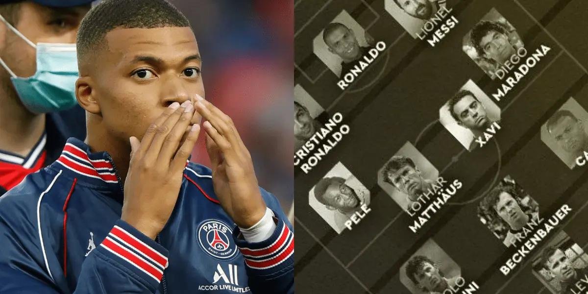 Kylian Mbappé alineó un bizarro 11 ideal histórico donde incluyó a Messi, Neymar y Ramos.
