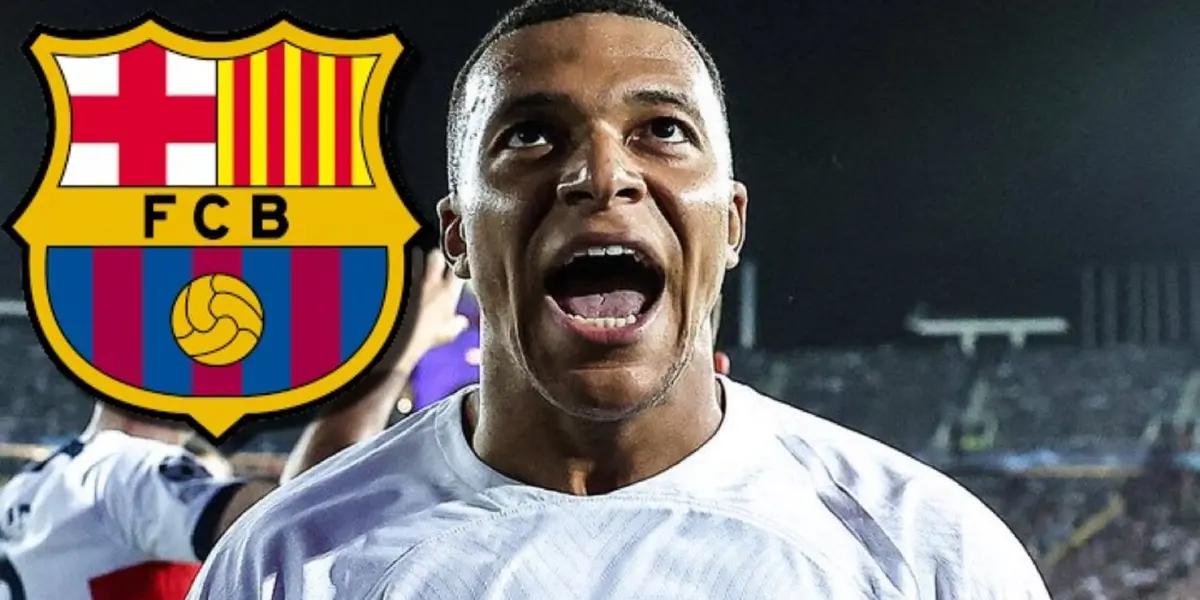 Kylian Mbappé celebrando el gol del PSG ante FC Barcelona en Champions League