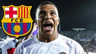 Kylian Mbappé celebrando el gol del PSG ante FC Barcelona en Champions League