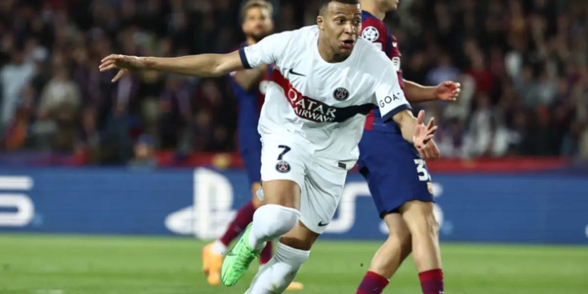 Kylian Mbappé celebró el gol al FC Barcelona, que eliminó al Champions League