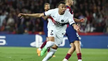 Kylian Mbappé celebró el gol al FC Barcelona, que eliminó al Champions League