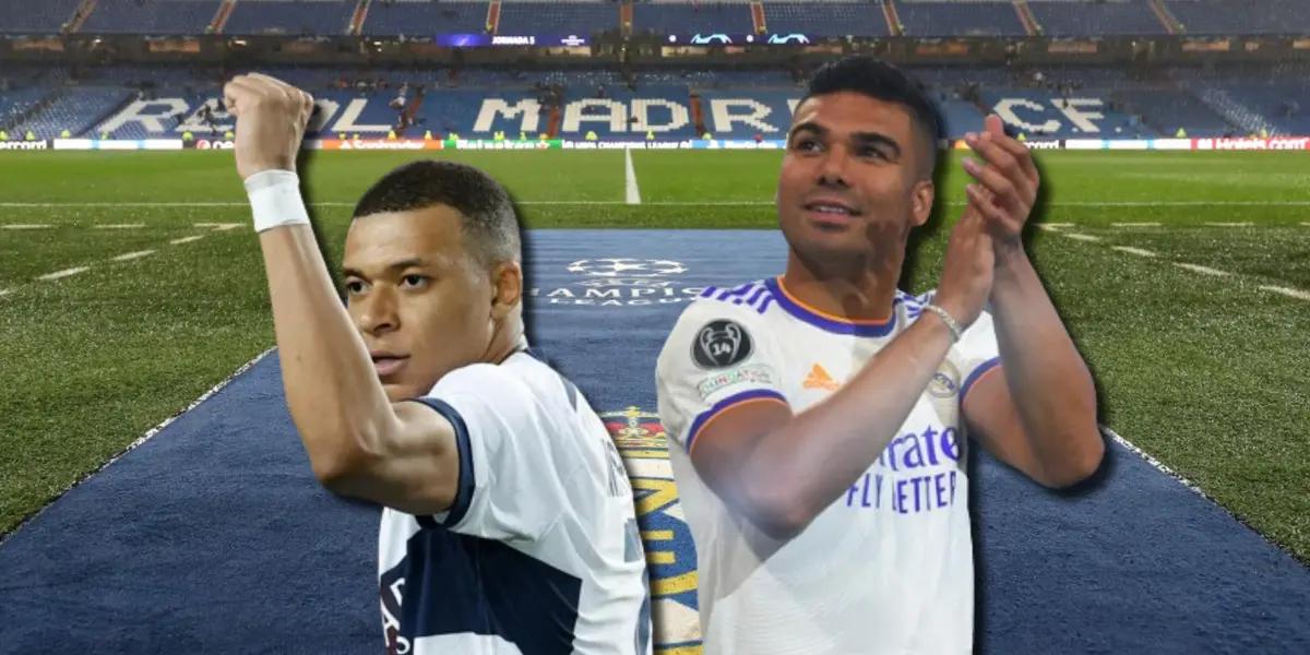 Kylian Mbappé, jugador del PSG, y Carlos Henrique Casemiro ex Real Madrid