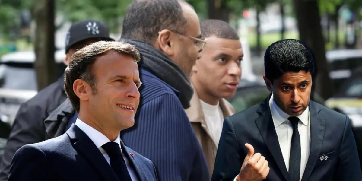 Kylian Mbappé, jugador del PSG, y Emmanuel Macron