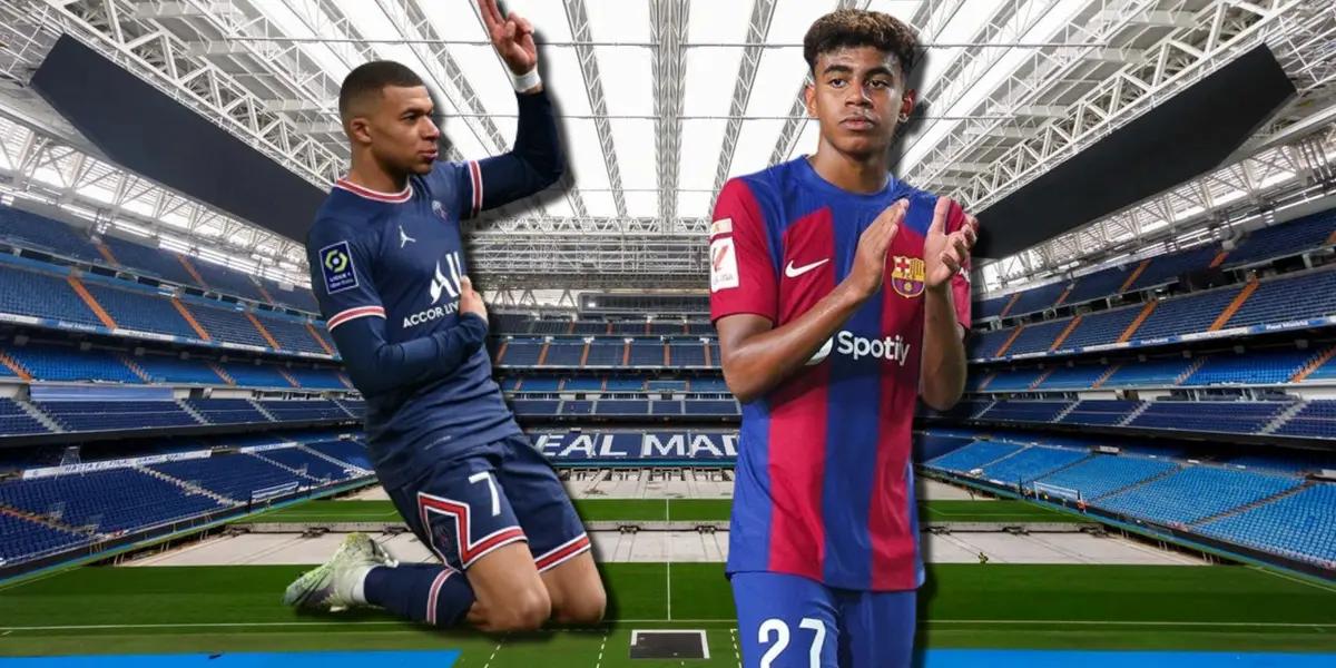 Kylian Mbappé, jugador del PSG, y Lamine Yamal del FC Barcelona