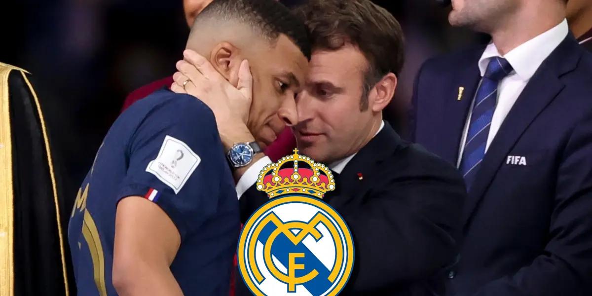 Kylian Mbappé y el Presidente de Francia, Macron