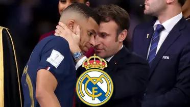 Kylian Mbappé y el Presidente de Francia, Macron