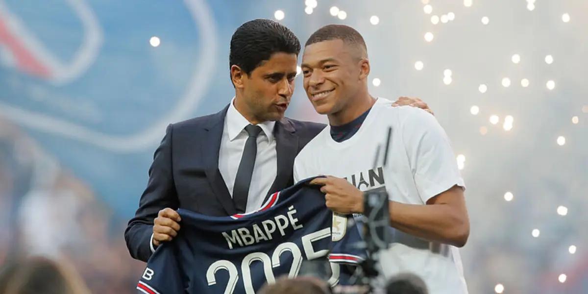 Kylian Mbappé y el presidente del PSG