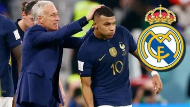 Kylian Mbappé y entrenador de Francia, Didier Deschamps
