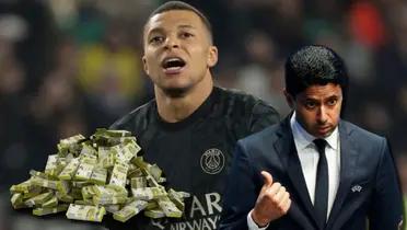 Kylian Mbappé y Nasser Al-Khelaifi, presidente del PSG