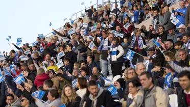 La afición del Leganés, al menos el fondo del estadio del gol de Gonzalo, celebró con efusividad el gol del Real Madrid