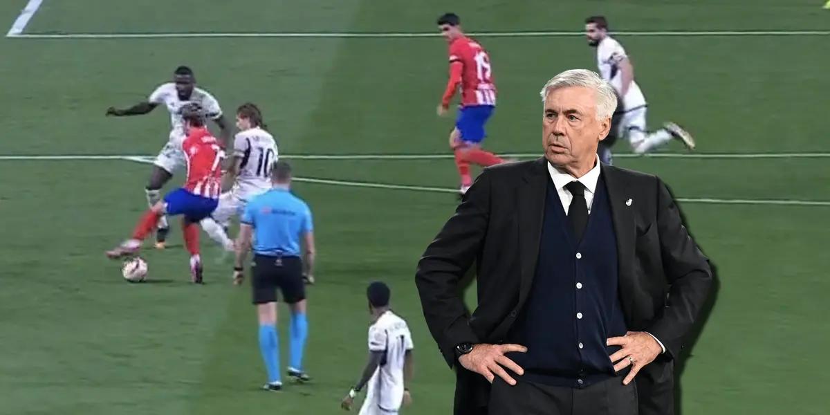 La cara que puso Ancelotti luego de ver cómo Griezmann jubiló a Modric y le anotó al Madrid