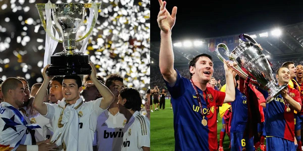 La Casa Blanca y los blaugranas son los dos equipos más laureados del fútbol español en lo que a títulos obtenidos se refiere. Hacemos un repaso del palmarés de los dos colosos de LaLiga.