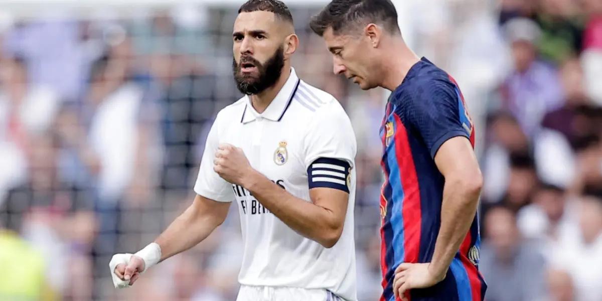 La diferencia de precios entre Karim Benzema y Robert Lewandowski, delanteros del FC Barcelona y Real Madrid