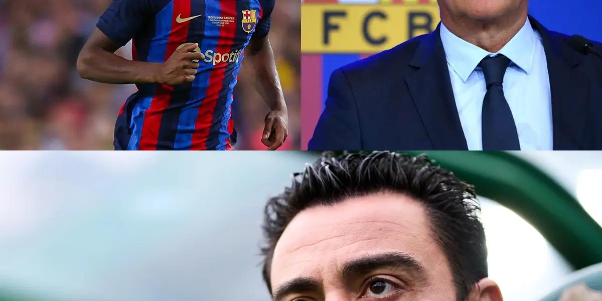 La exigencia de Xavi se nota desde el arranque del partido sobre Alex Balde