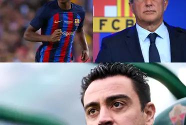 La exigencia de Xavi se nota desde el arranque del partido sobre Alex Balde