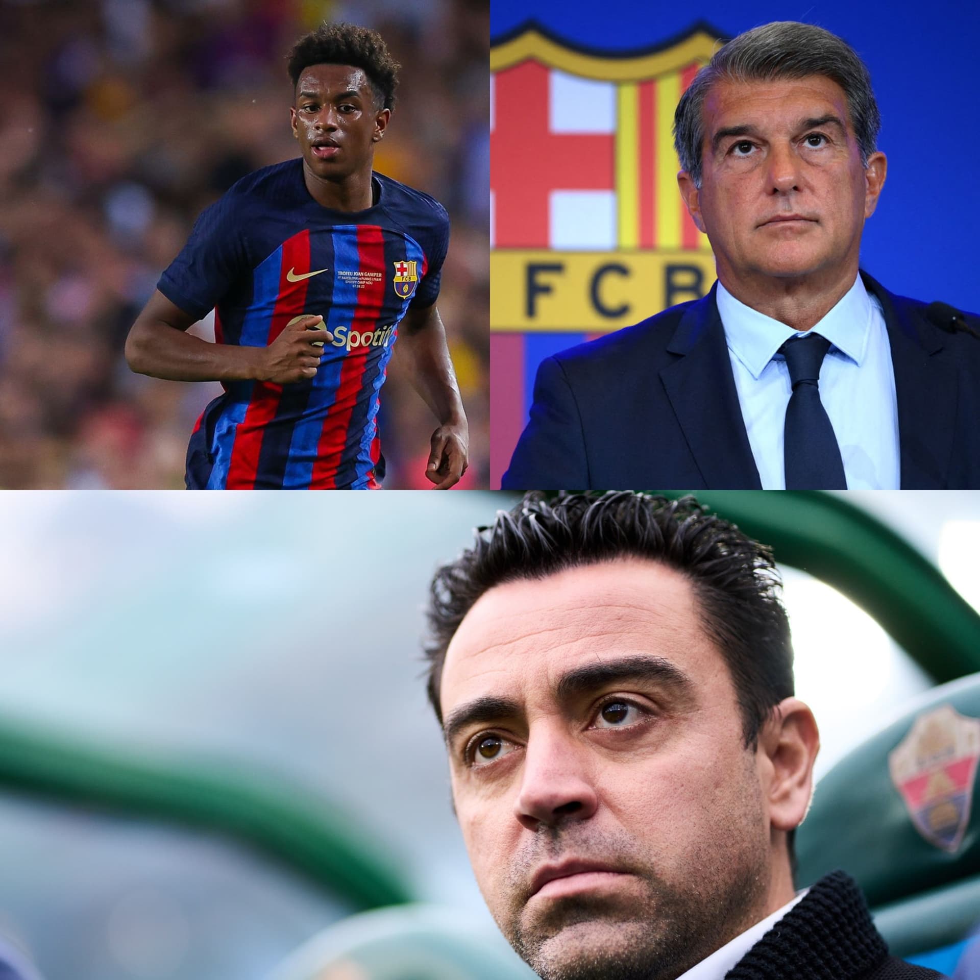 La exigencia de Xavi se nota desde el arranque del partido sobre Alex Balde
