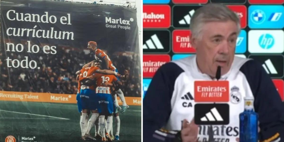 "¿La lona del Girona? Tienen el dinero para alquilar un espacio caro": Ancelotti